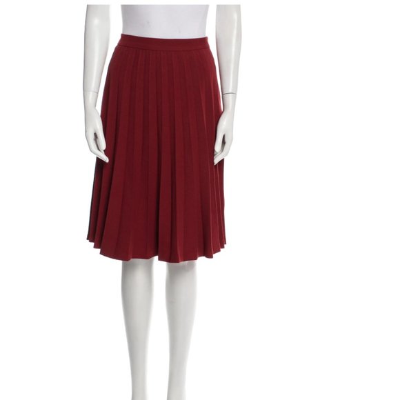 kate spade burgundy red wine pleated skirt size xs / 0 nwot - Picture 1 of 3